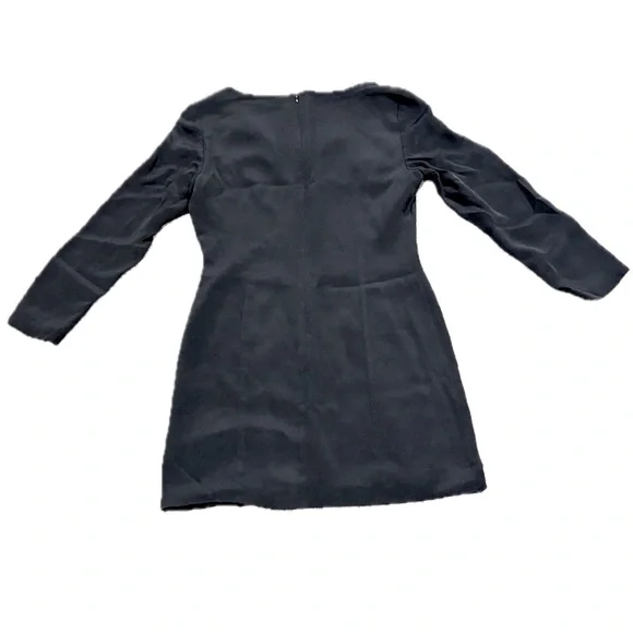 👠🥂 HUGO BUSCATI Vintage 90s Black Silk Luxe Cocktail Party Mini DressSz 12